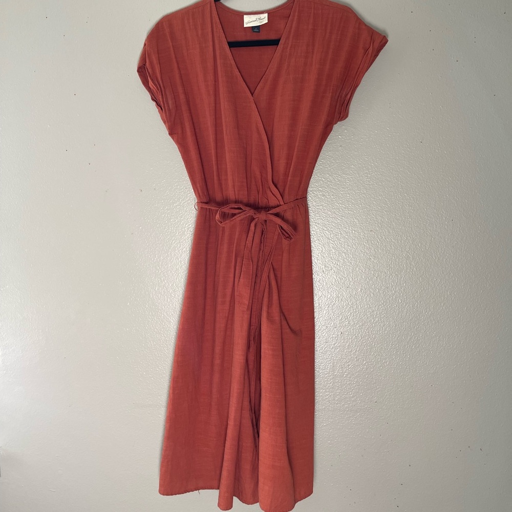 Universal Thread Burnt Orange Wrap Dress Size S